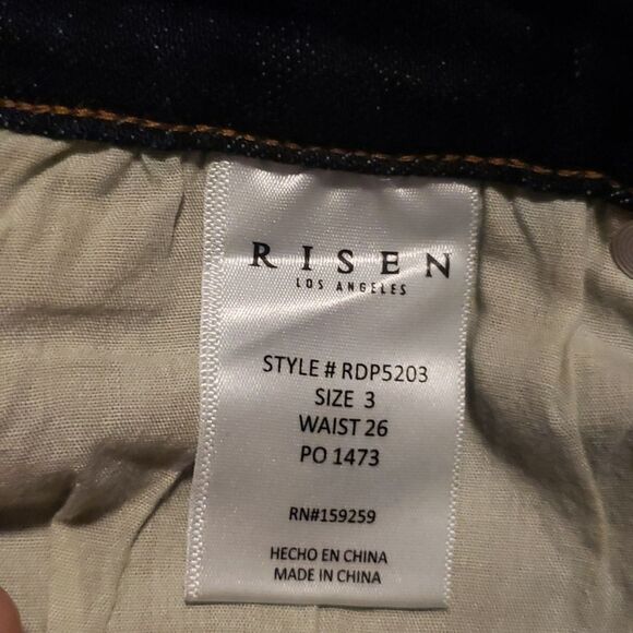 RISEN JEANS Womens sz 26 High Rise Straight Leg Ankle Dark Blue - Picture 6 of 7